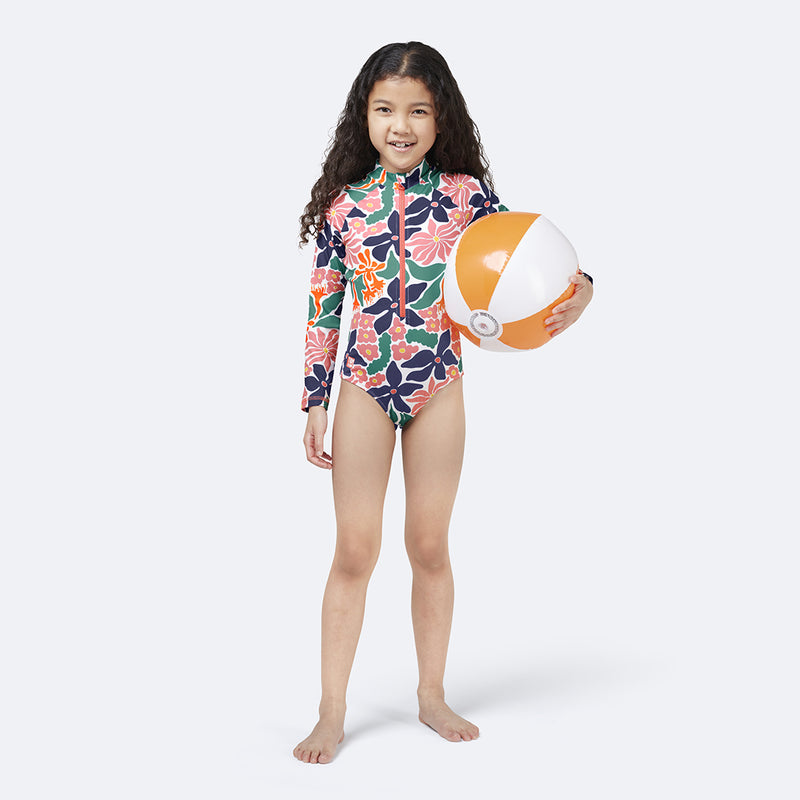 3 Piece Tankini Bathing Suit High Neck Swimwear Shorts-Blue Flamingo