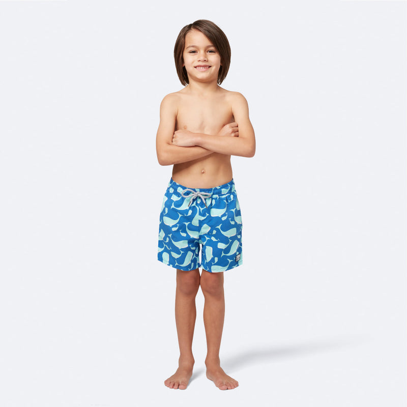 Boys Swim Shorts Navy Aqua Whales Tom Teddy1
