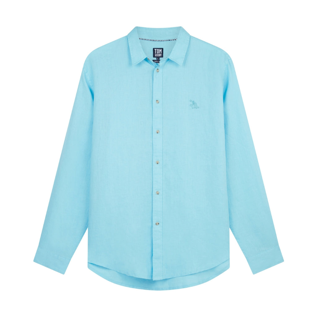 Sky Blue Linen Shirt | Long Sleeve