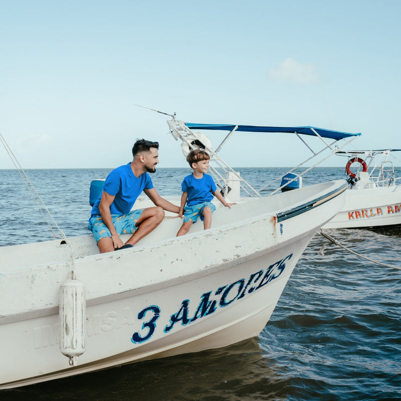 Nautical Blue Short Sleeve Rash Guard