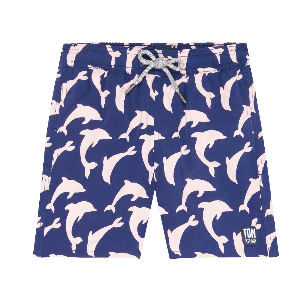 Boys Swim Shorts Deep Blue Dolphins Tom Teddy