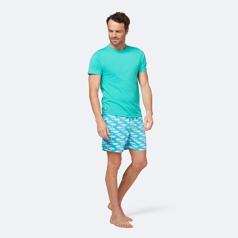 Men's Rash Guard | Solid Spearmint Green Short Sleeve | Tom & Teddy