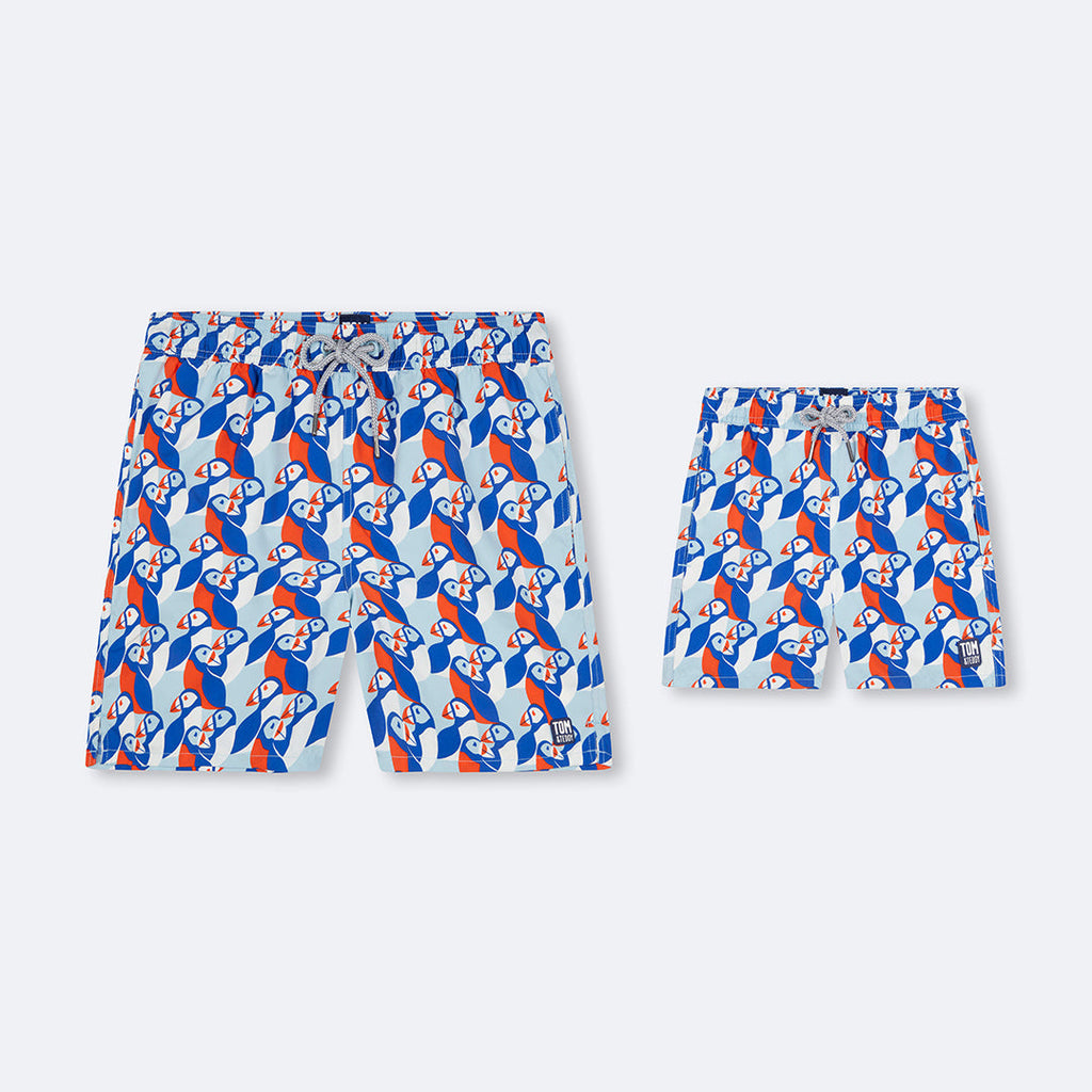 Blue & Red Puffins Set